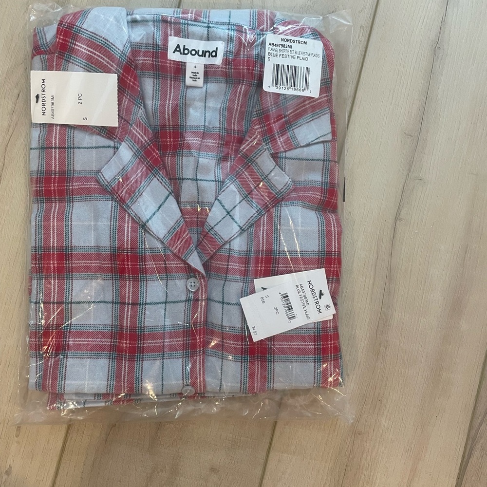 Nordstrom Blue and Red Festive Plaid Shirt